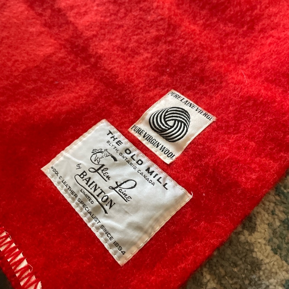 Red Pure Virgin Wool Blanket by Bainton